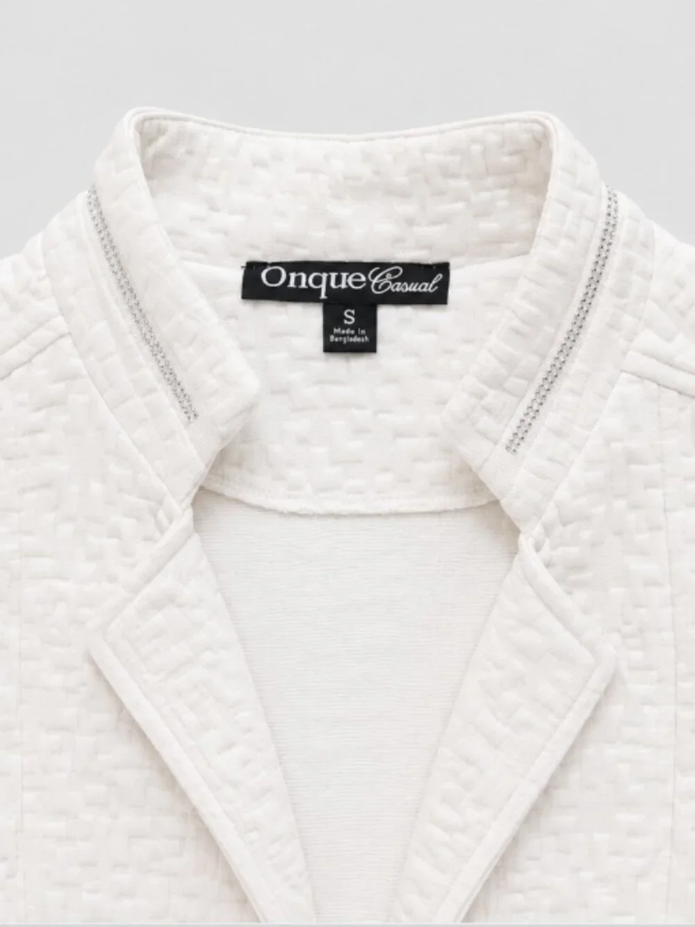 NWT Onque Casual Marina Day Trip Fly-Away Texture Jacket W/Rhinestone Collar 2XL